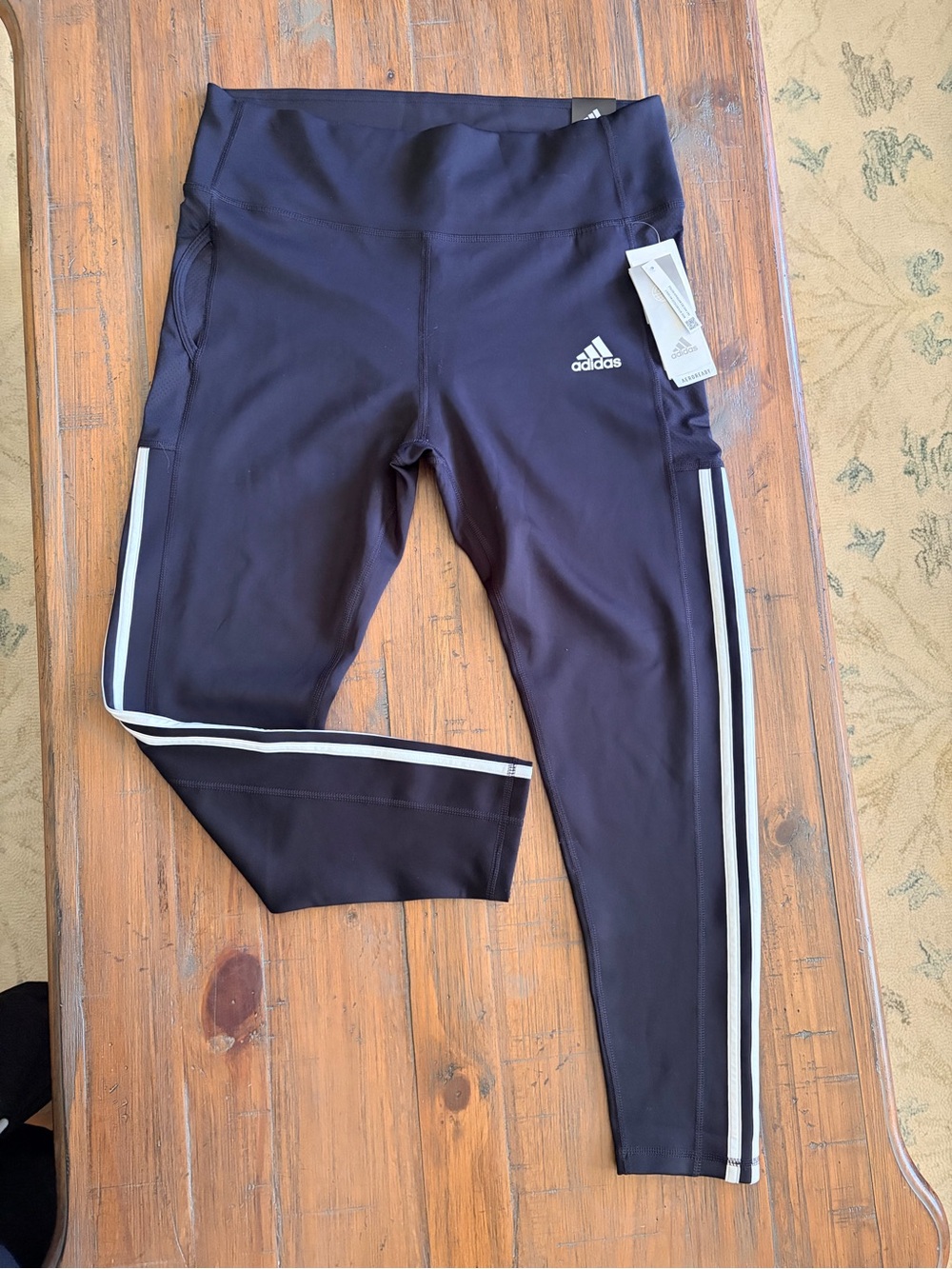 Adidas Black 3-Stripe Performance Leggings